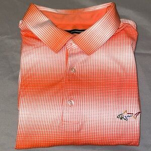 Greg Norman Golf Shirt/Polo Shirt.  Size XXL. Orange and White.